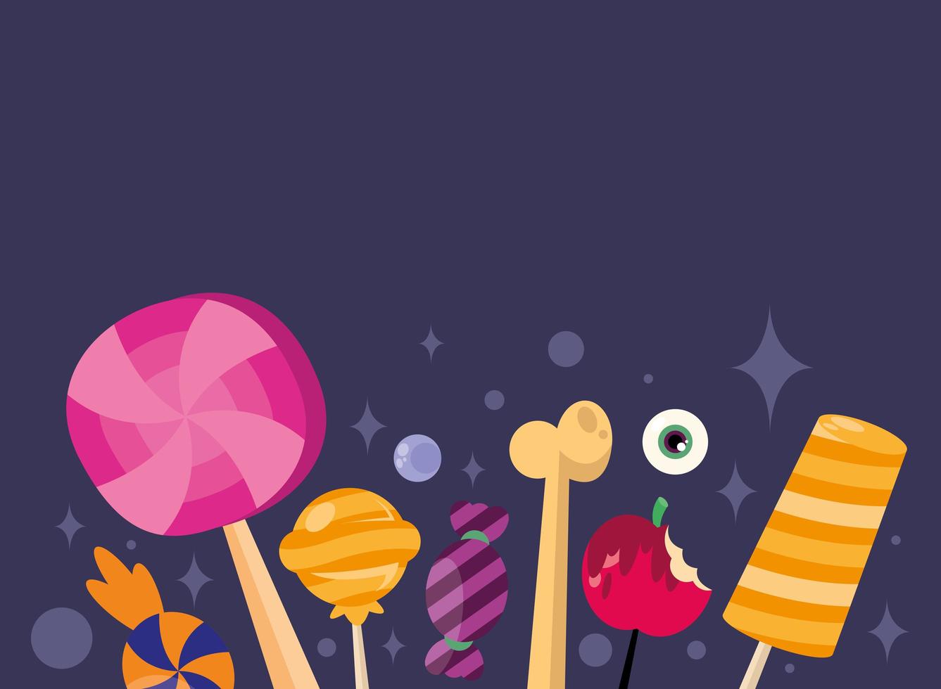 Banner de dulces de truco o trato vector