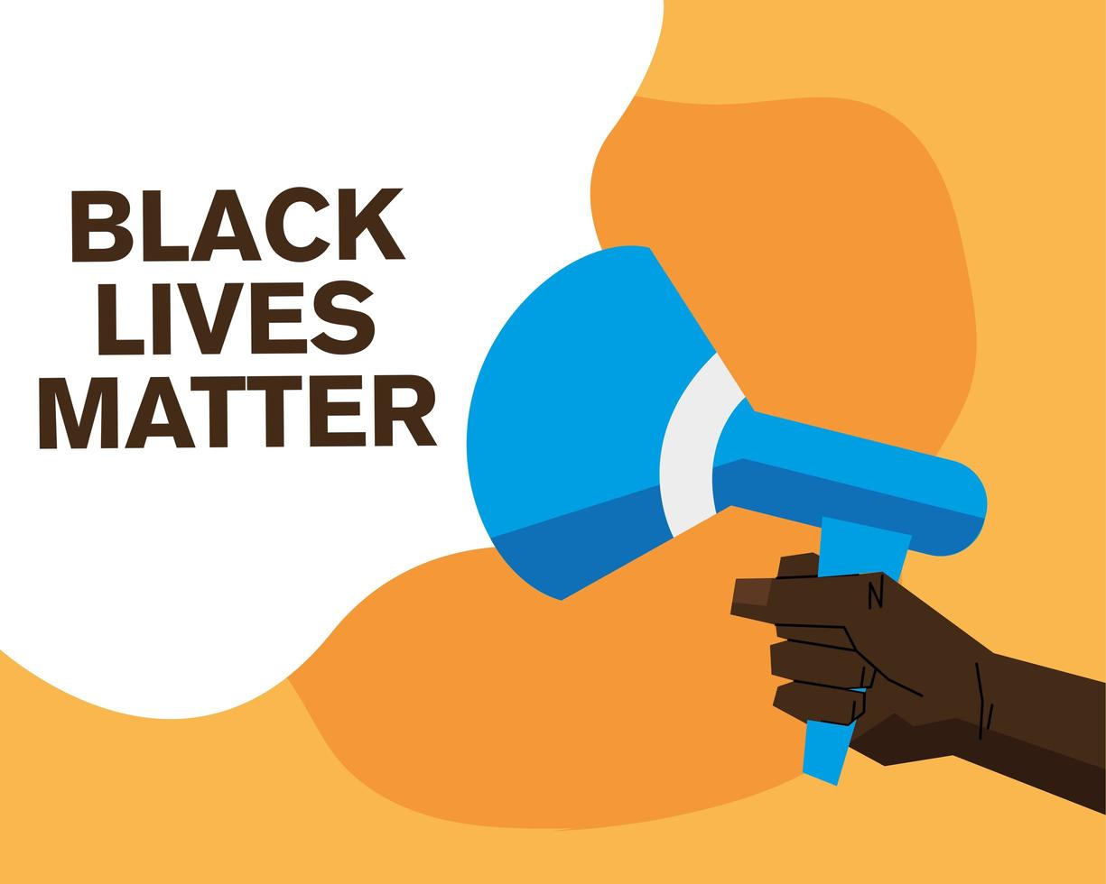 Black lives matter banner with megaphone vector design