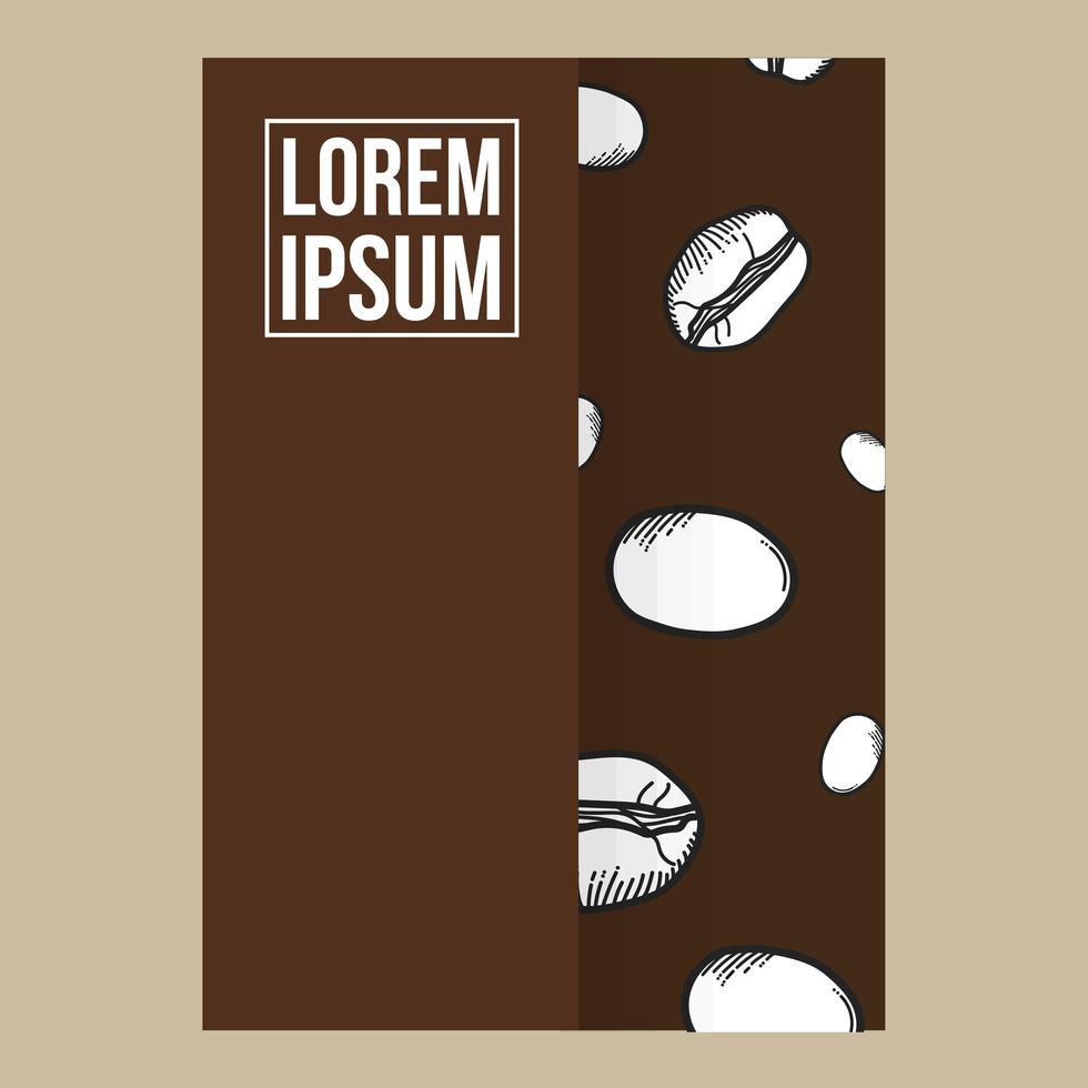 coffee beans paper frame vector design