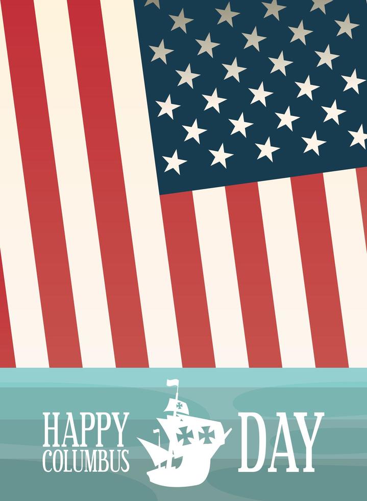 Happy Columbus day celebration vector