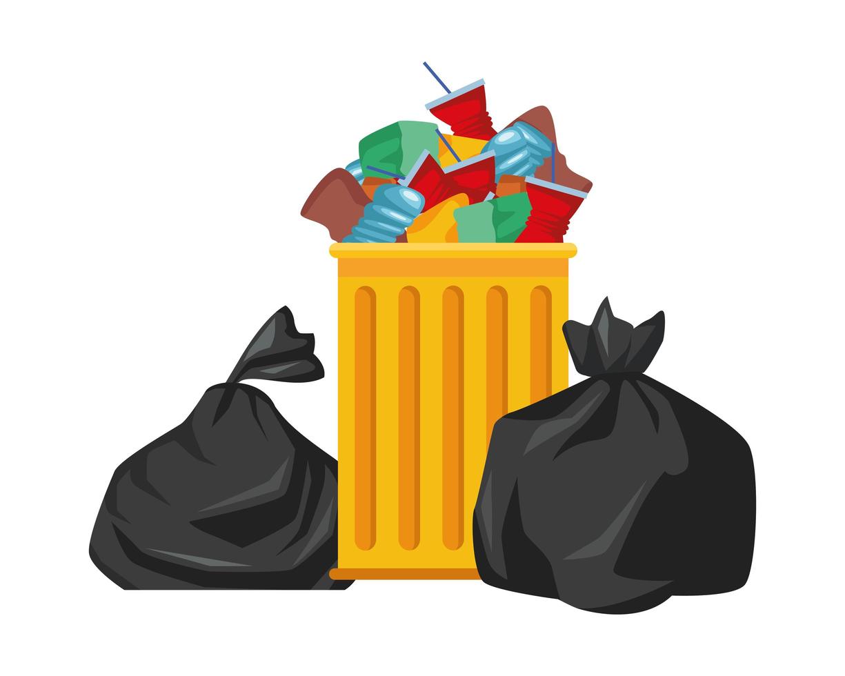 plastic garbage bag isolated icon vector