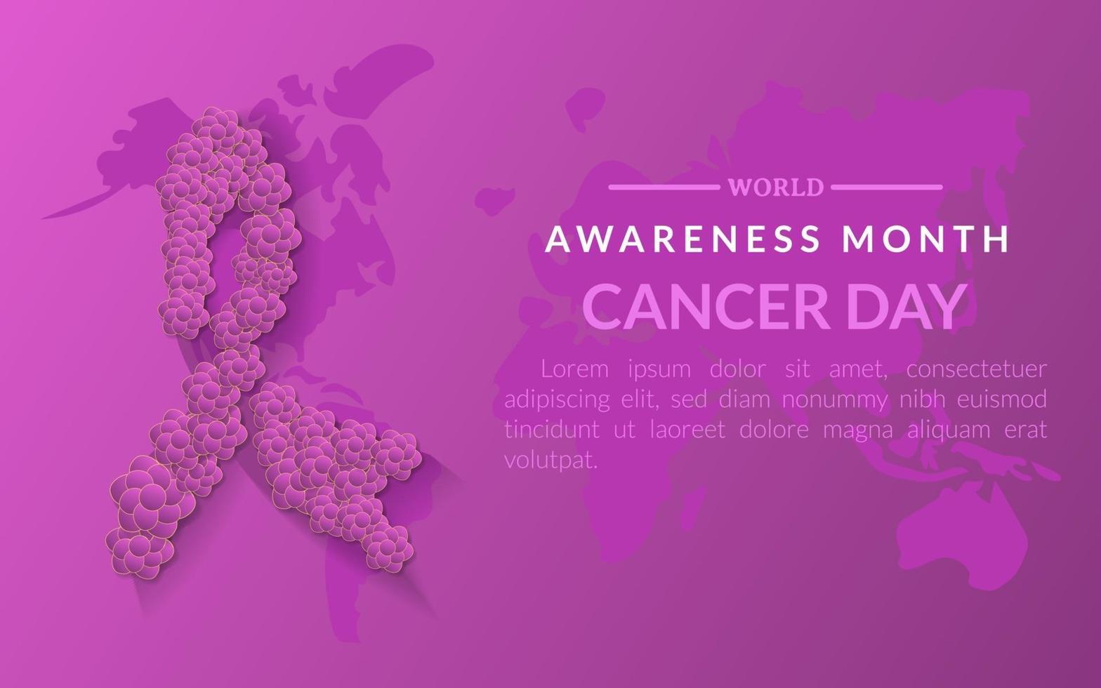 Background world cancer day campaign, health banner vector