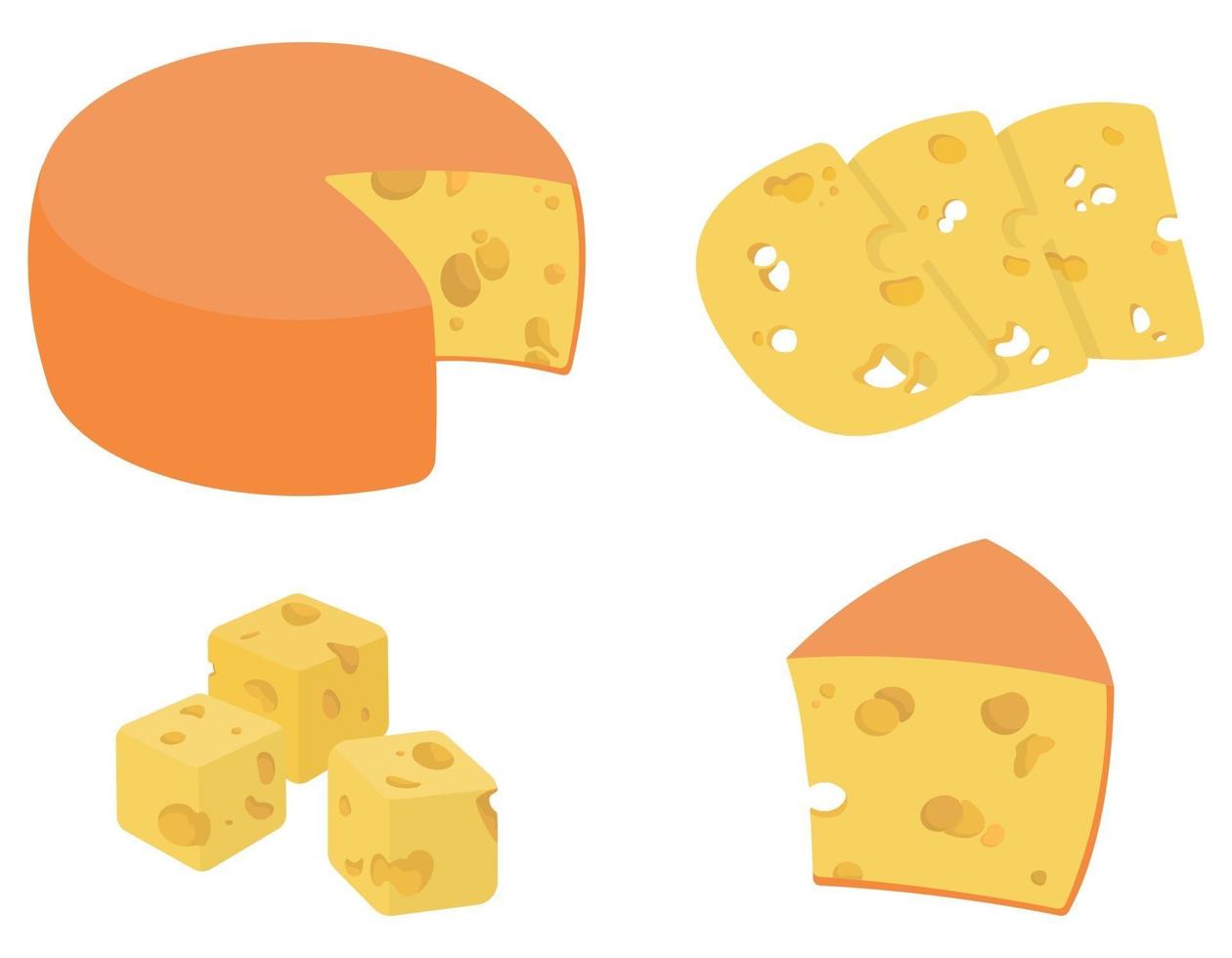 Set of cheese. vector