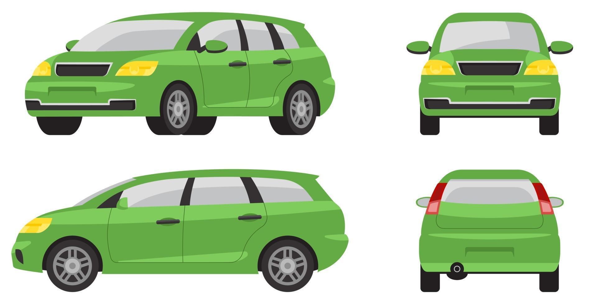 Minivan in different angles. vector