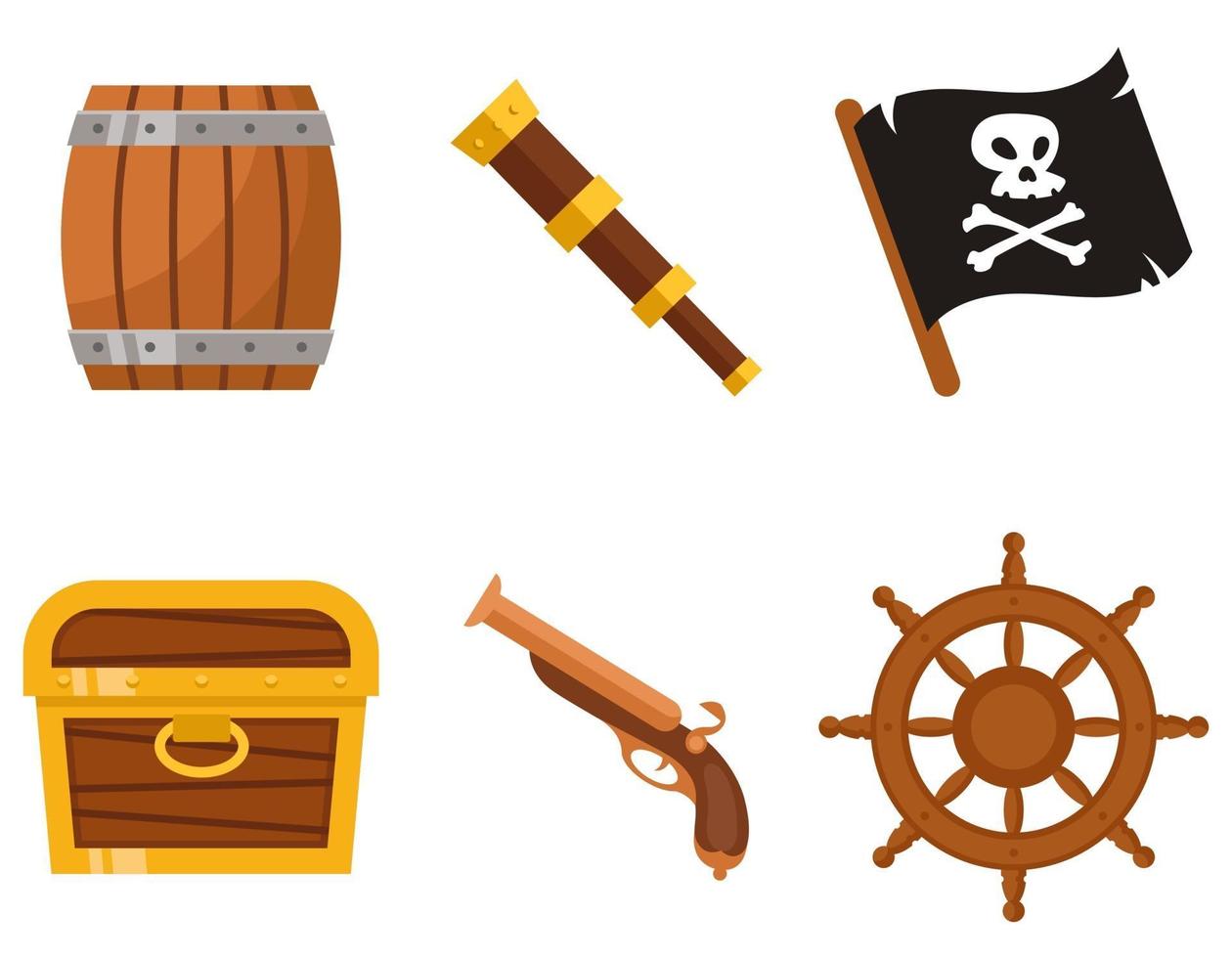 Set of pirate attributes. vector