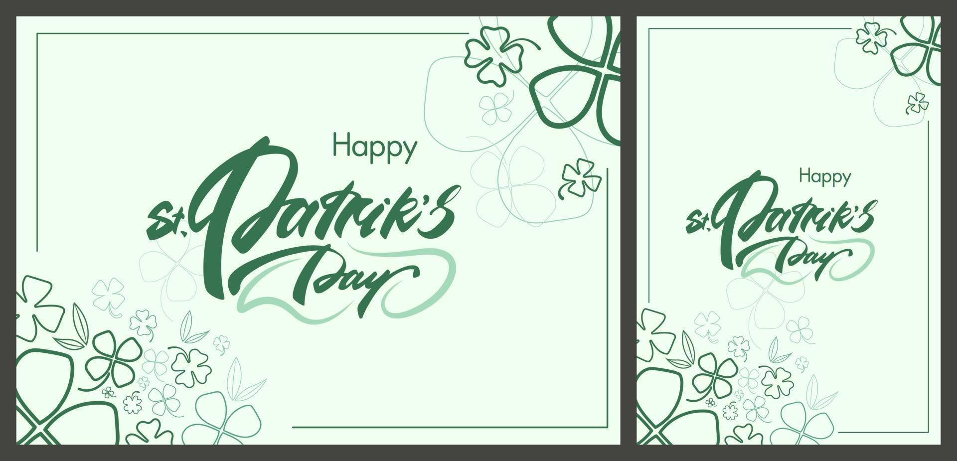 St. Patrick's Day templates with clover. vector