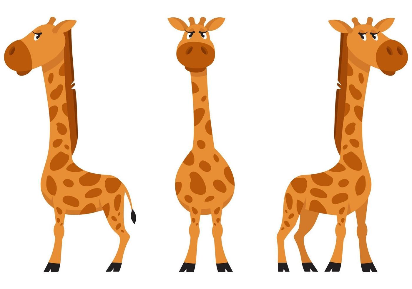 jirafa hembra en diferentes poses. vector