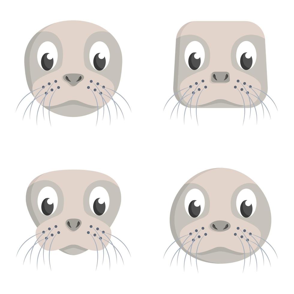 conjunto de sellos de dibujos animados. vector