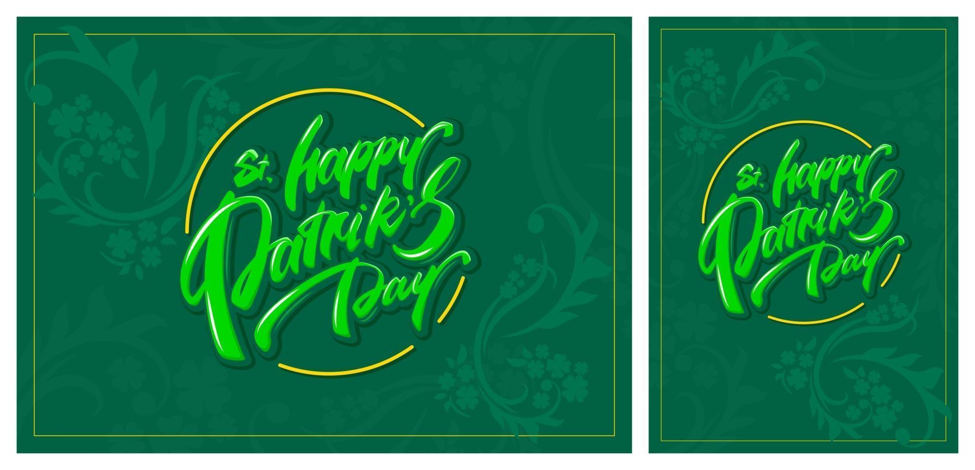 St. Patrick's Day green templates. vector