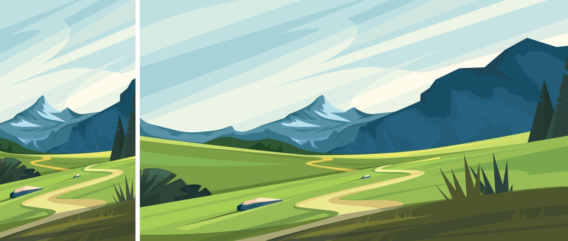 Mountain landscape with road vector