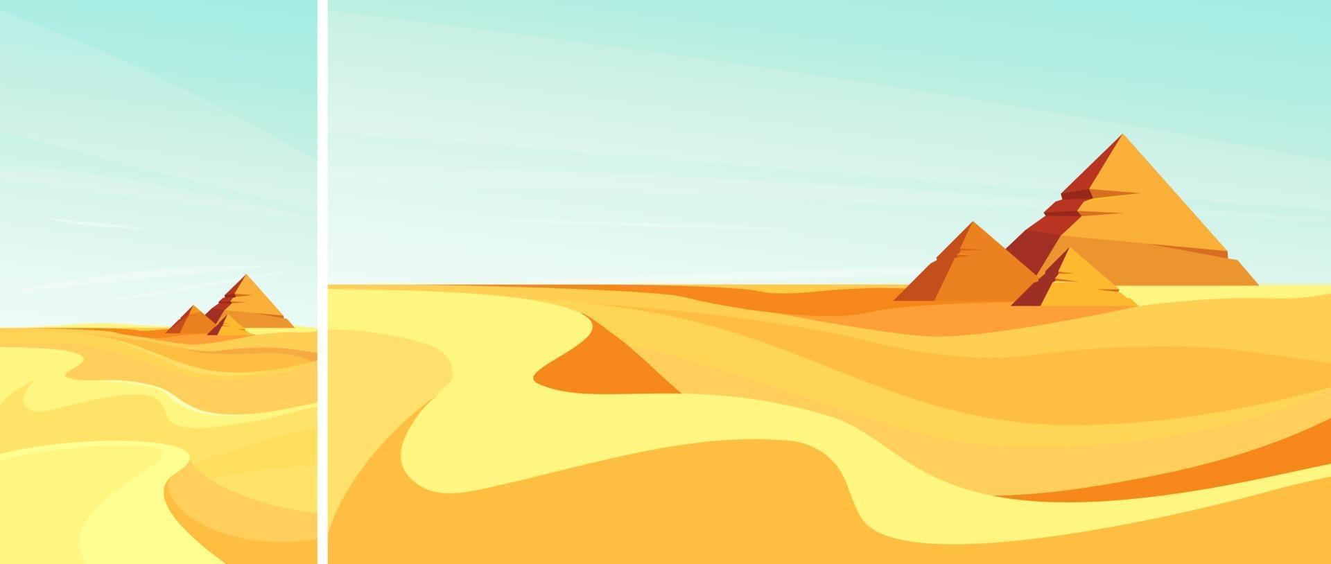 Pyramids in desert vector