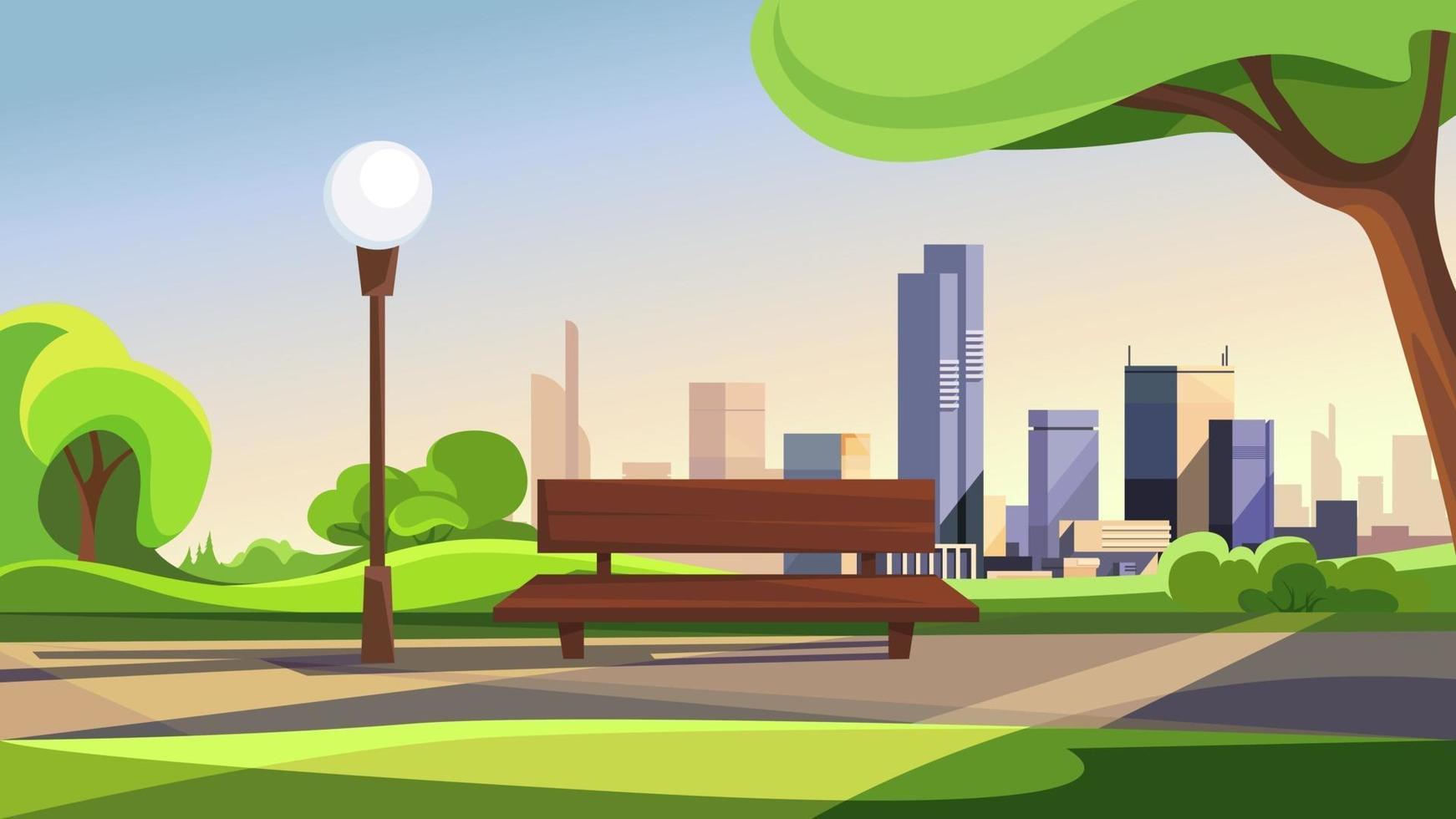 Summer city park landscape vector