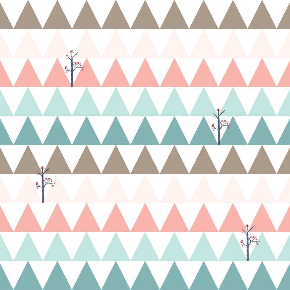 Cute sweet pink and blue triangle seamless pattern vector