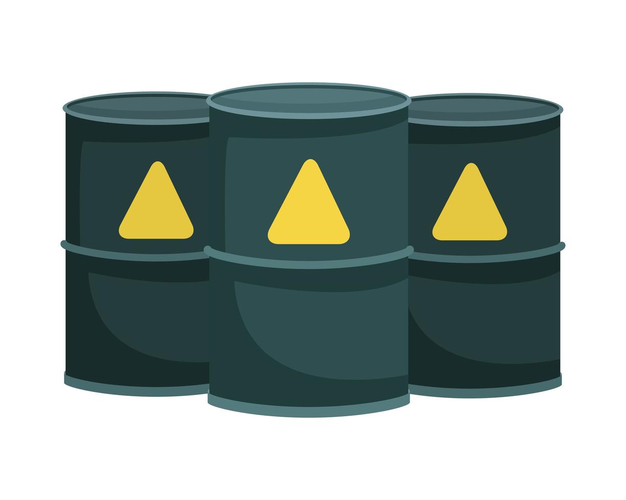 nuclear barrels isolated icons vector