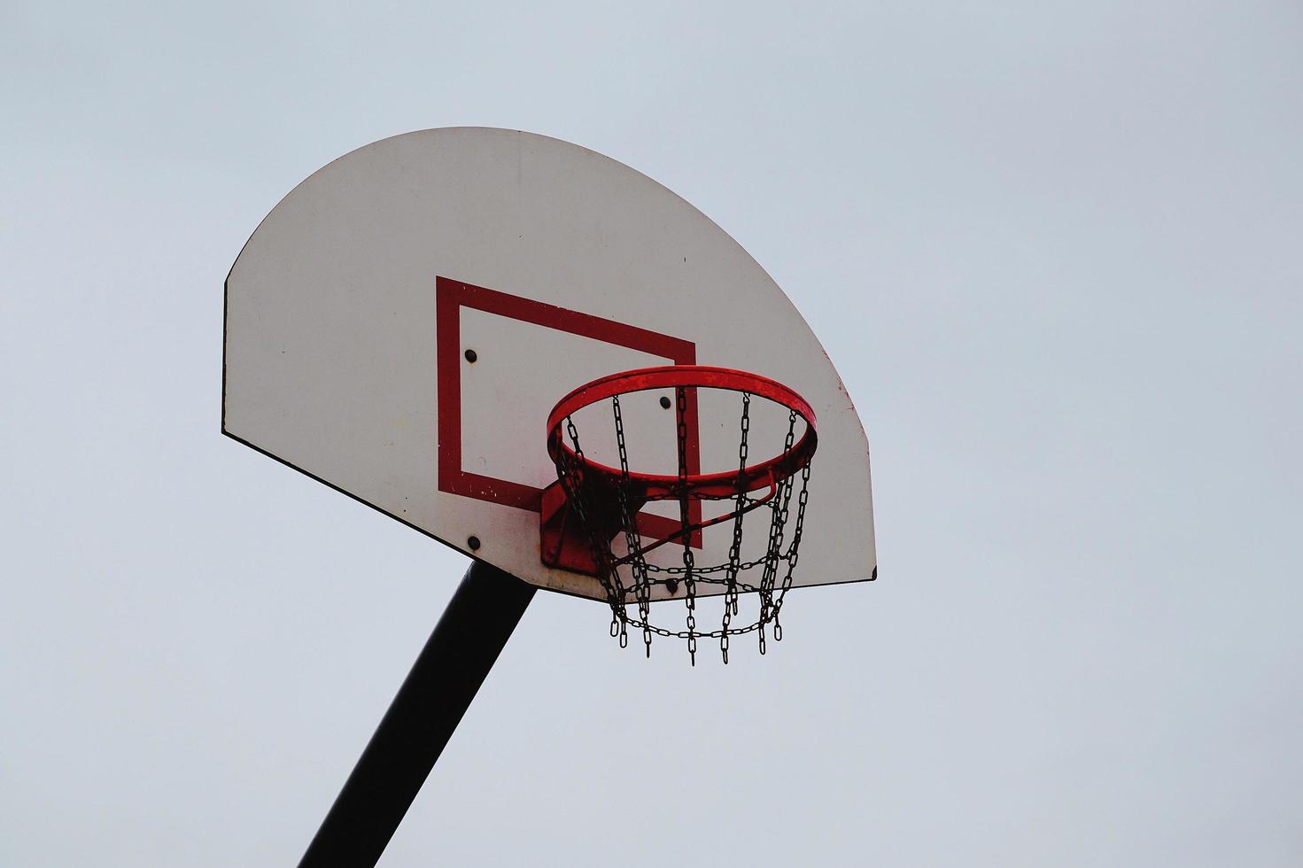 Basketball hoop with chain net photo