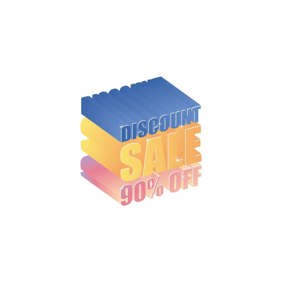 Discount sale 90 off design vector