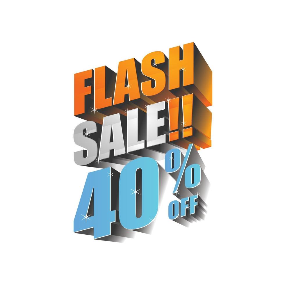 Flash sale 40 off design vector