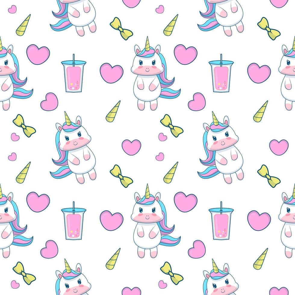 cute unicorn seamless pattern vector