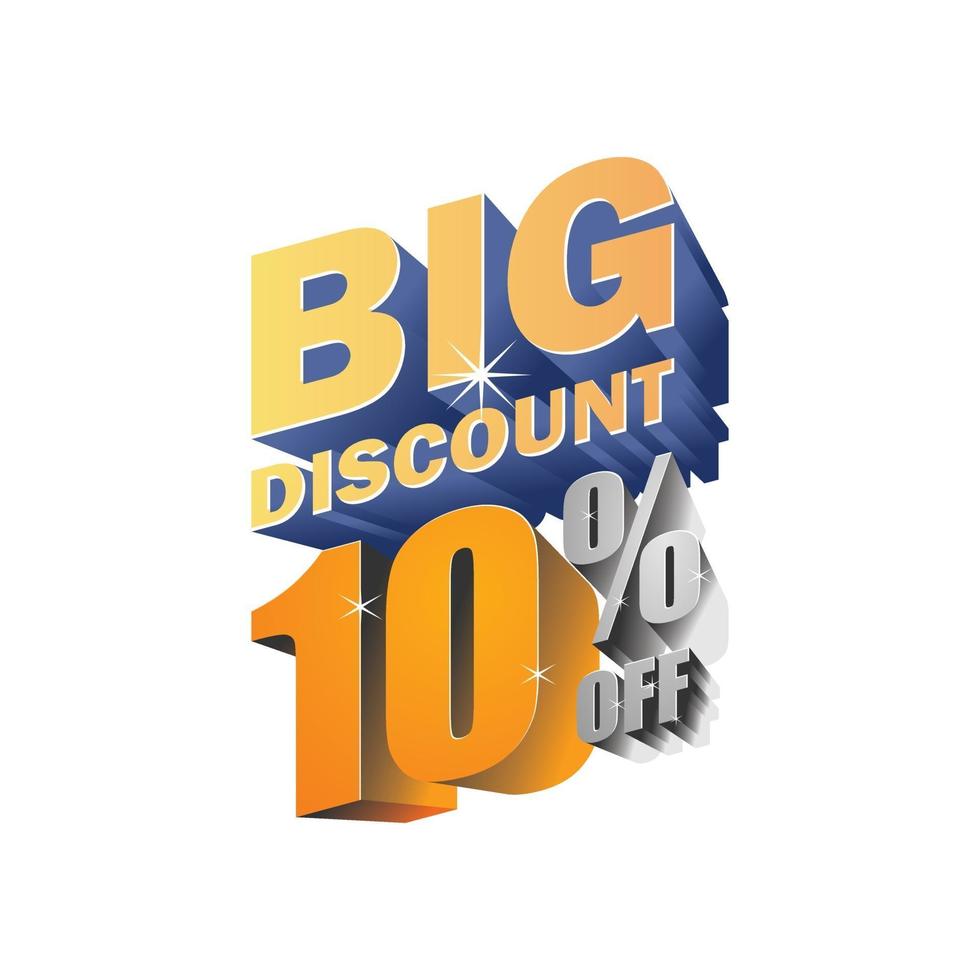 Big discount 10 off 3d design vector