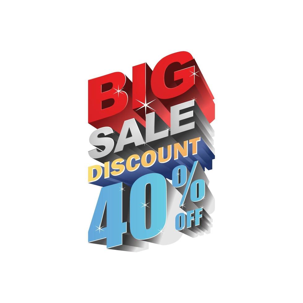 Big sale discount 40 off 3d design vector