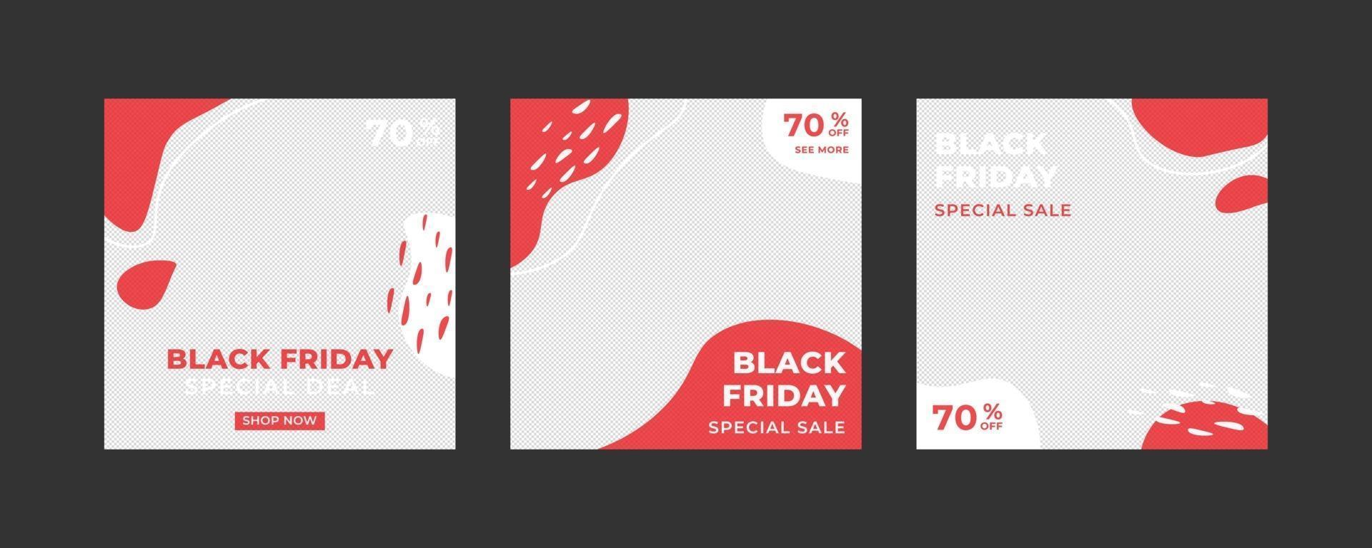 Black friday social media post template. vector