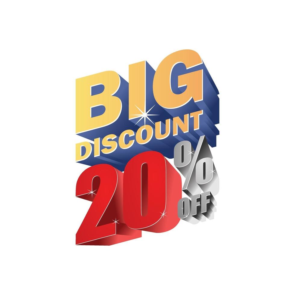 Big discount 20 off 3d design vector