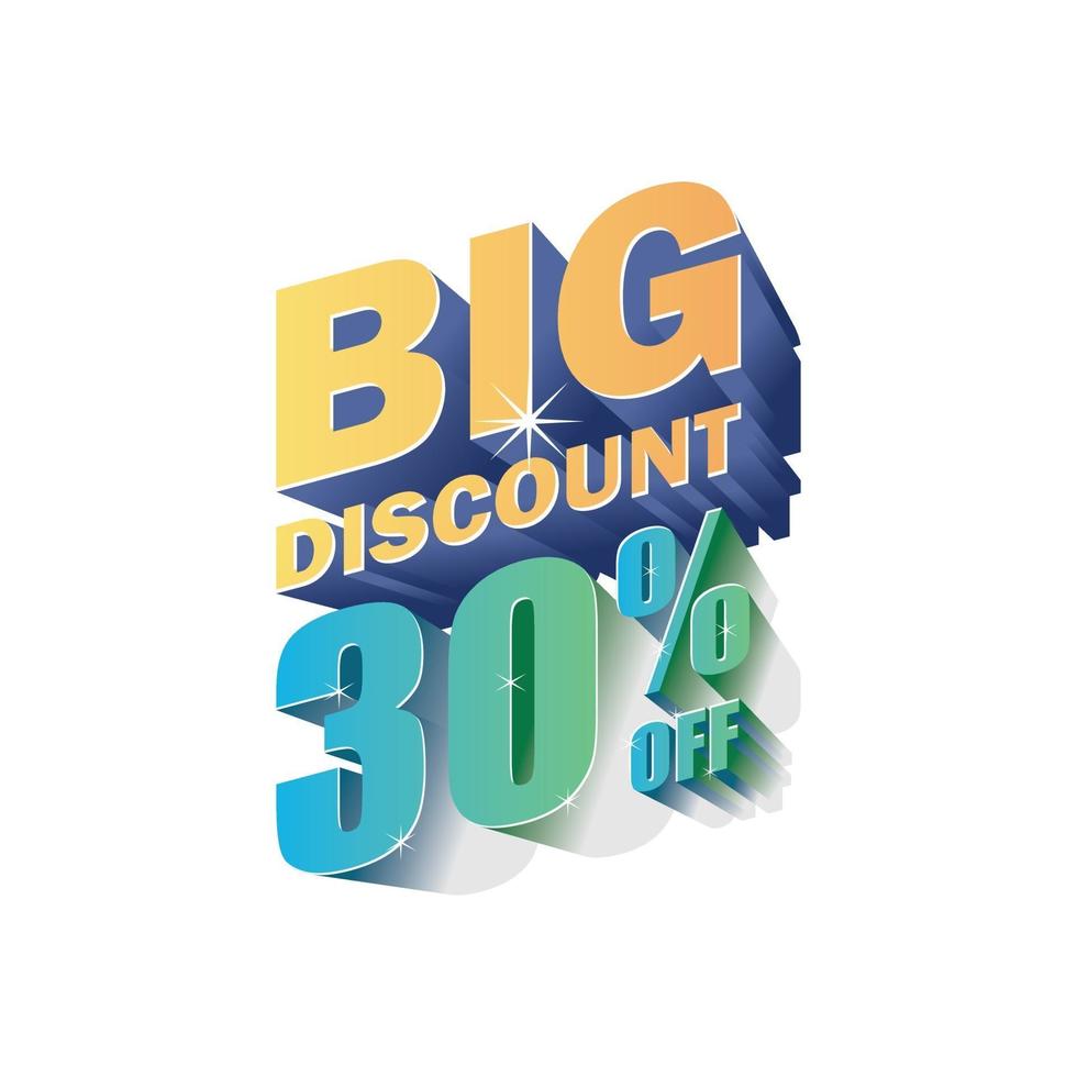 Big discount 30 off 3d design vector