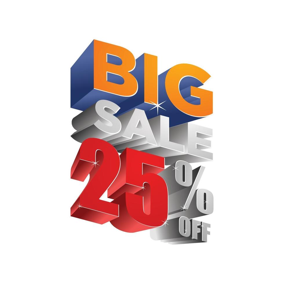 Big sale 25 off 3d design vector