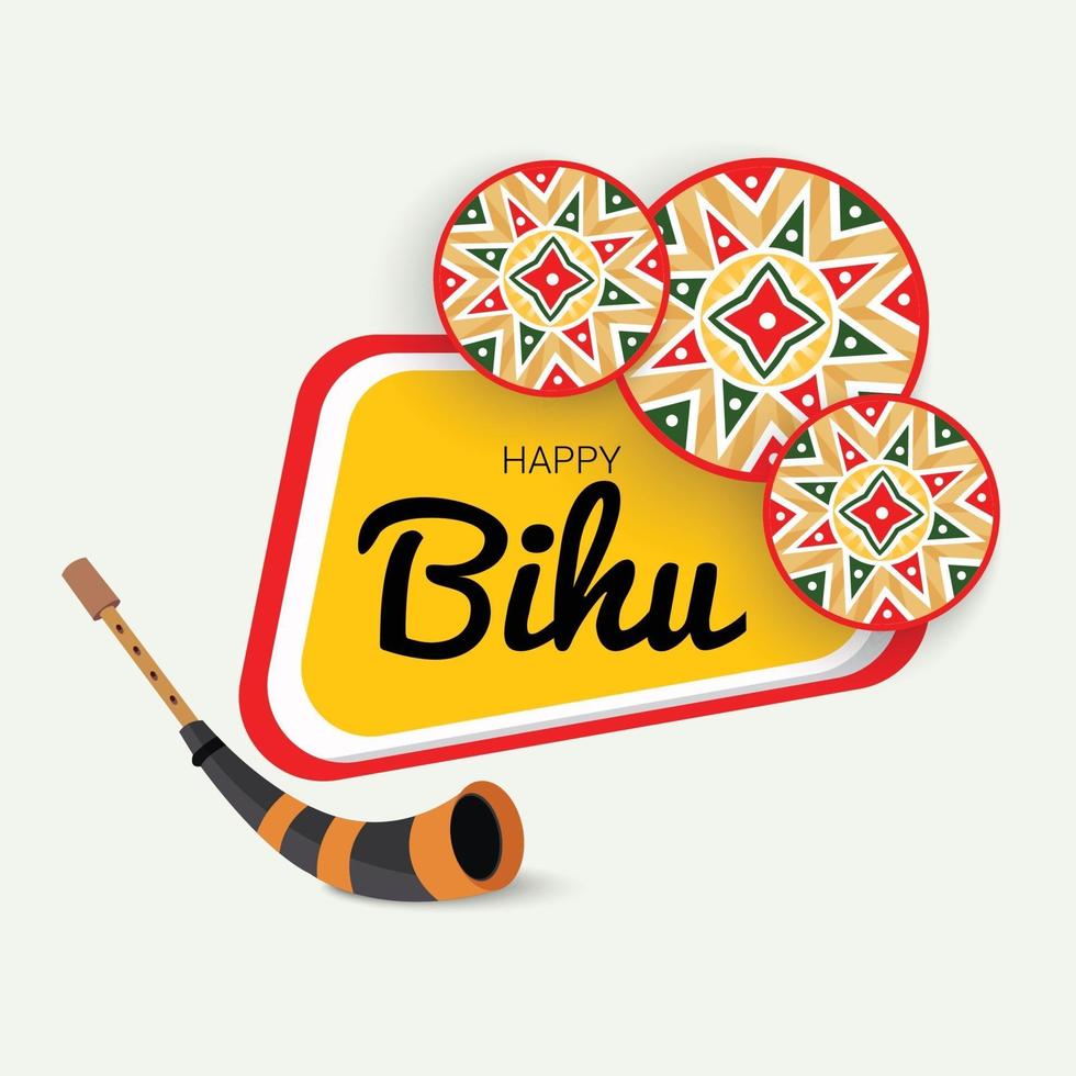 Vector illustration of a Background for Indian Traditional Harvest Festival of Assam Happy Bihu, Assam New Year.