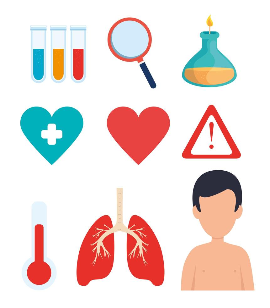 set of covid 19 pandemic icons vector