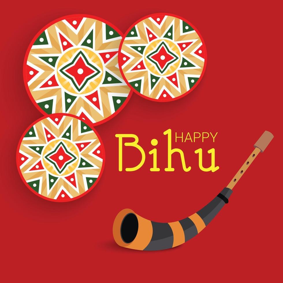 Vector illustration of a Background for Indian Traditional Harvest Festival of Assam Happy Bihu, Assam New Year.