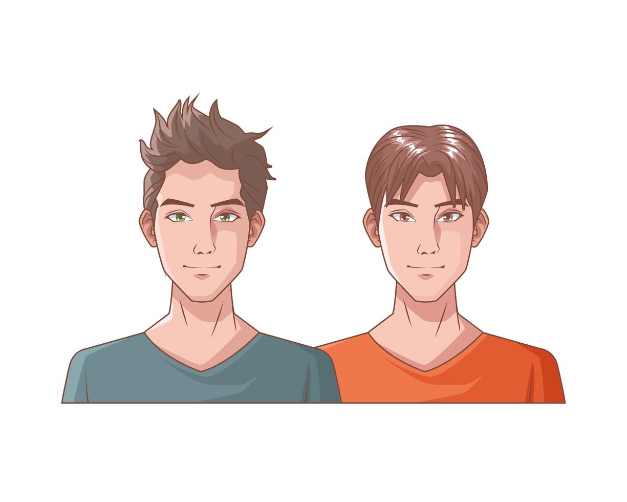 young men friends characters vector