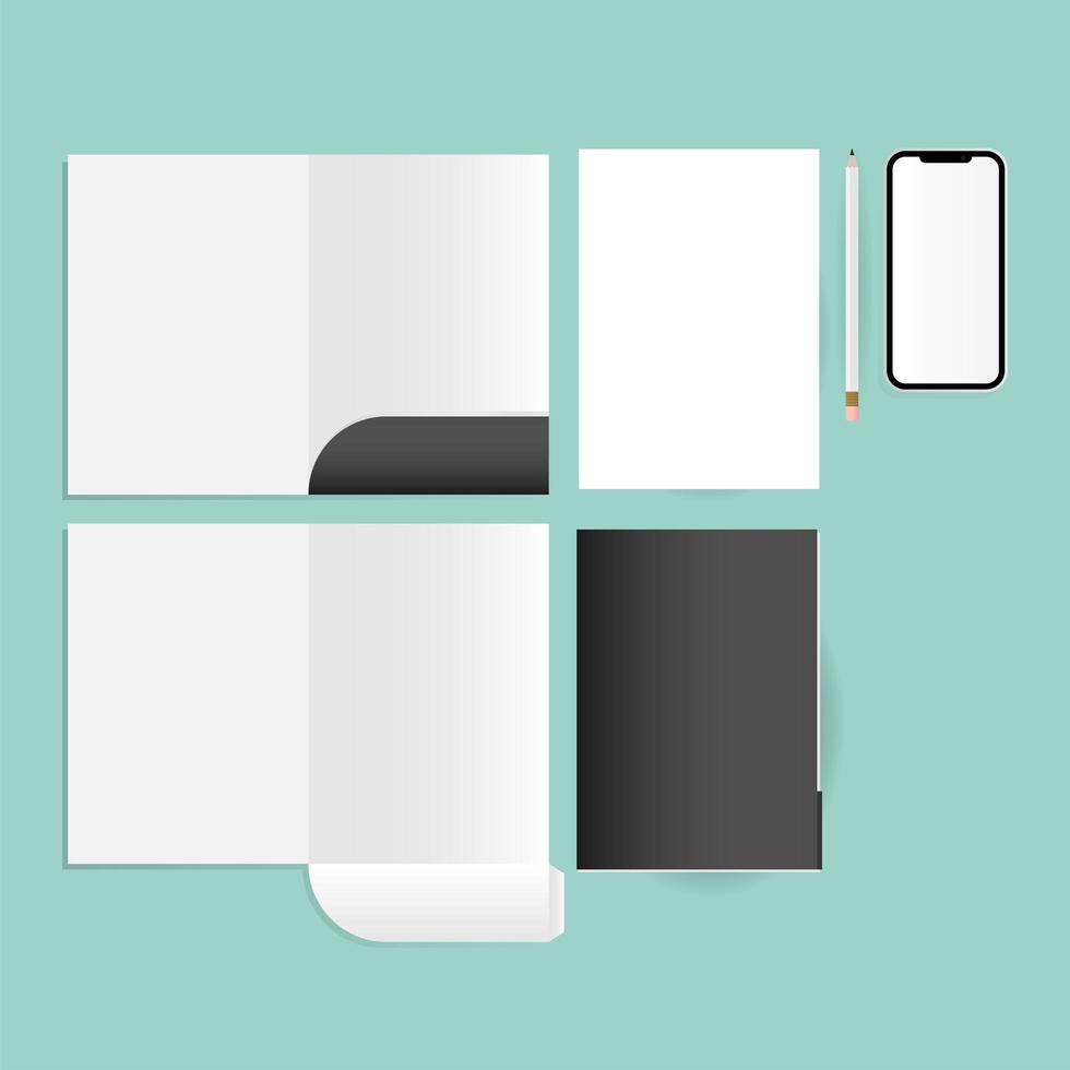 plantilla de maqueta de papelería moderna vector