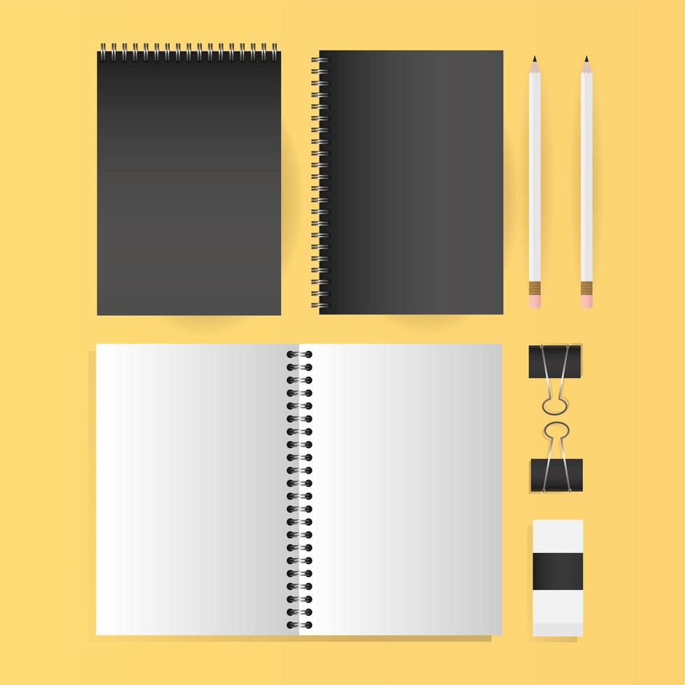 Modern stationery mock-up template vector