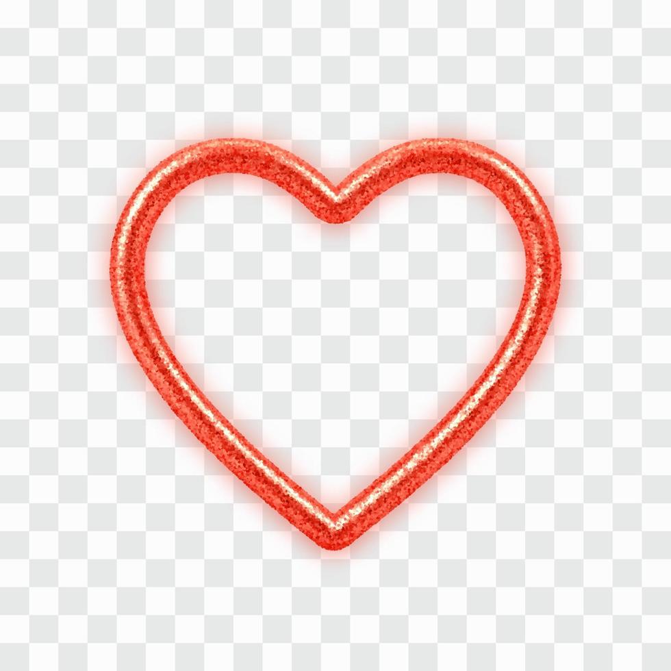 Abstract 3D realistic red heart with glitter texture vector