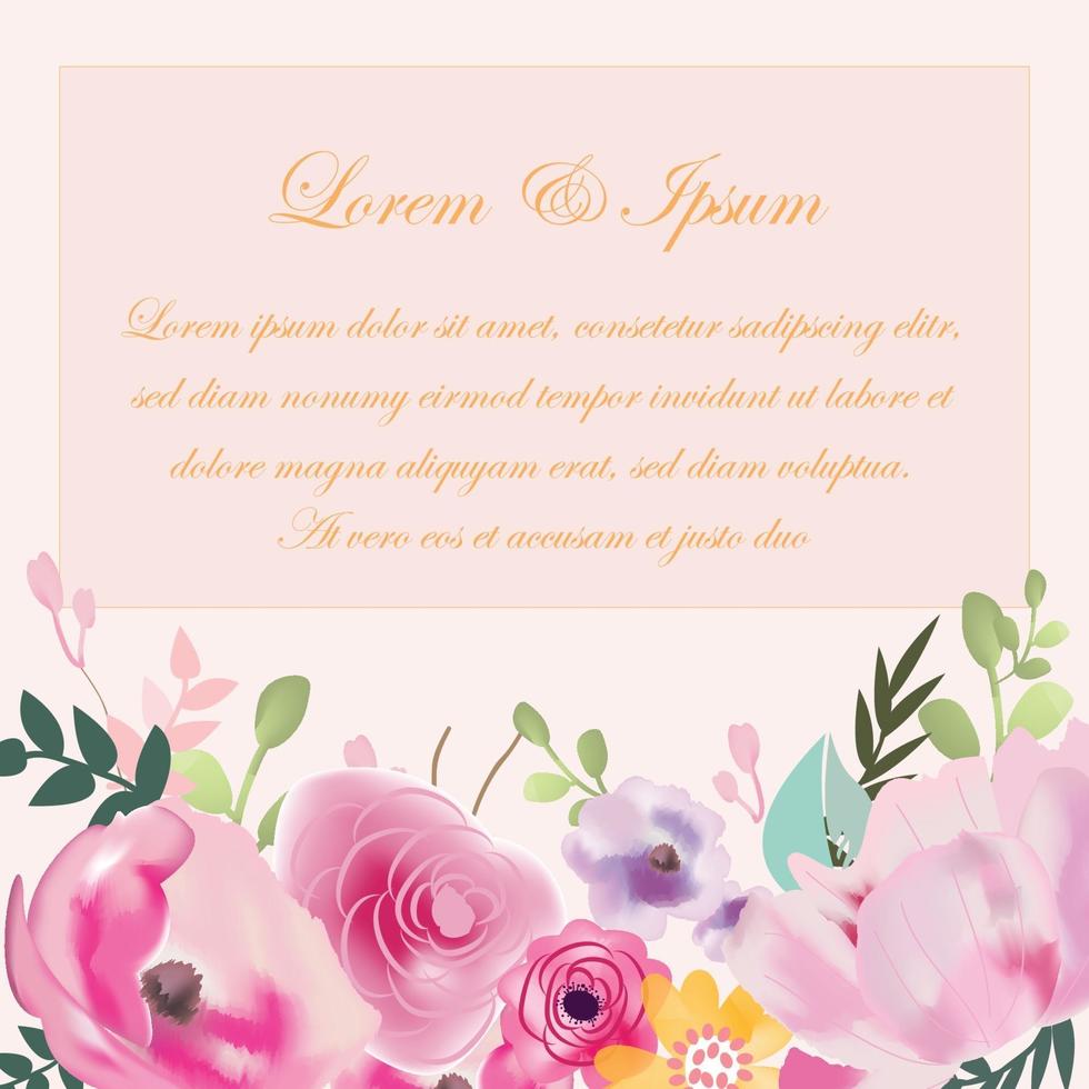 Flower garden wedding card vector