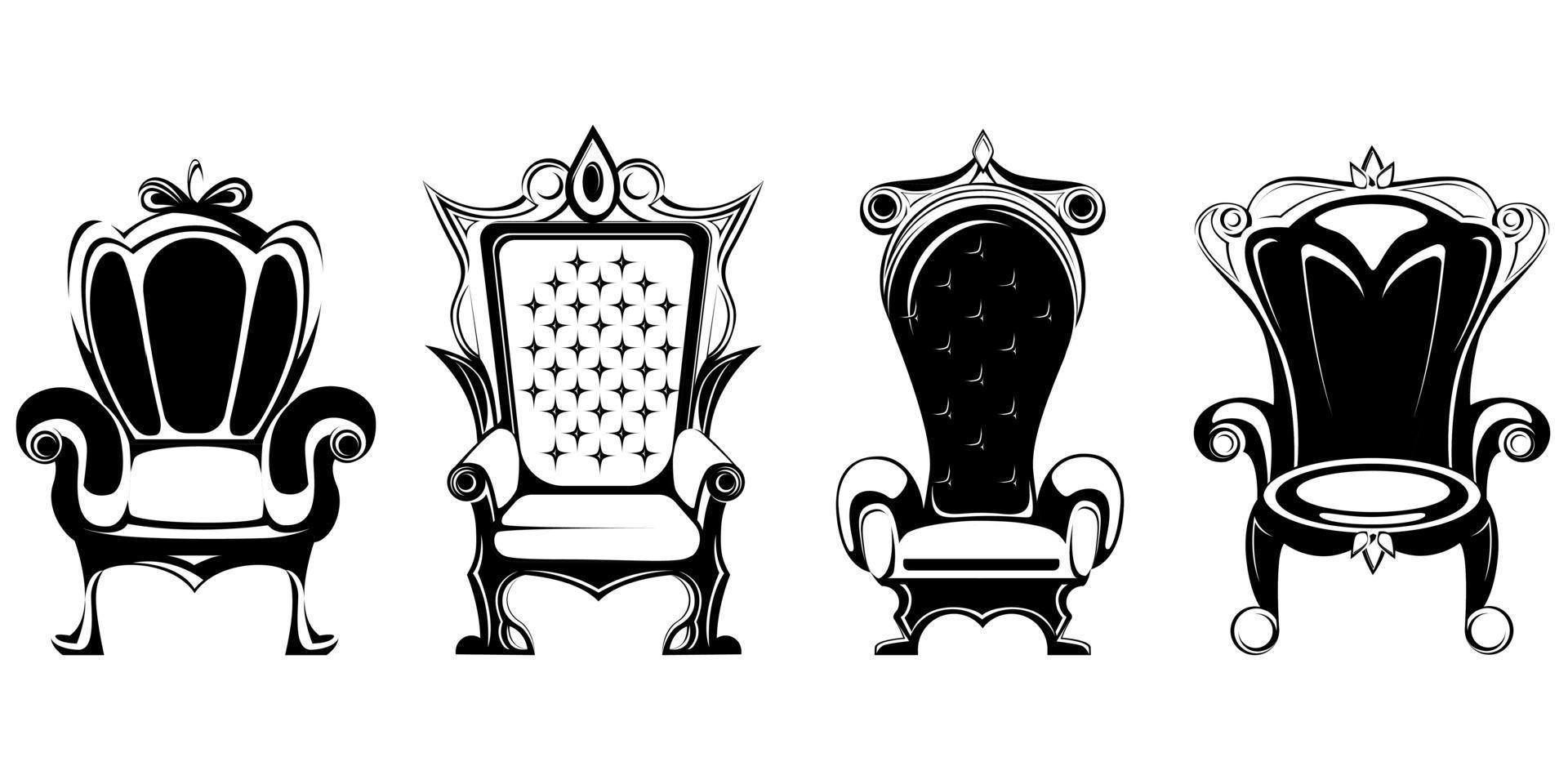 Set of different royal thrones vector