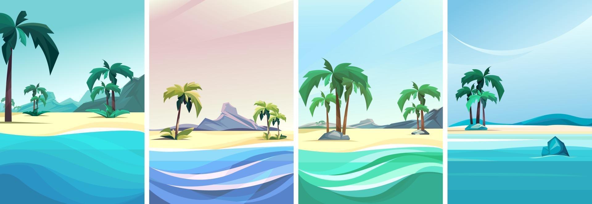 Collection of desert islands set vector