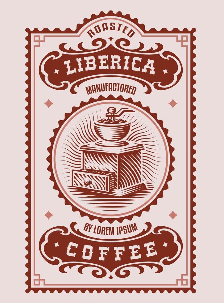 A vintage coffee label, this design can be used as a template for a coffee package vector