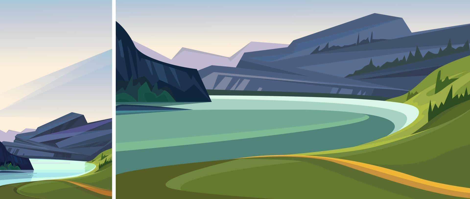 Beautiful norwegian fjord landscape vector