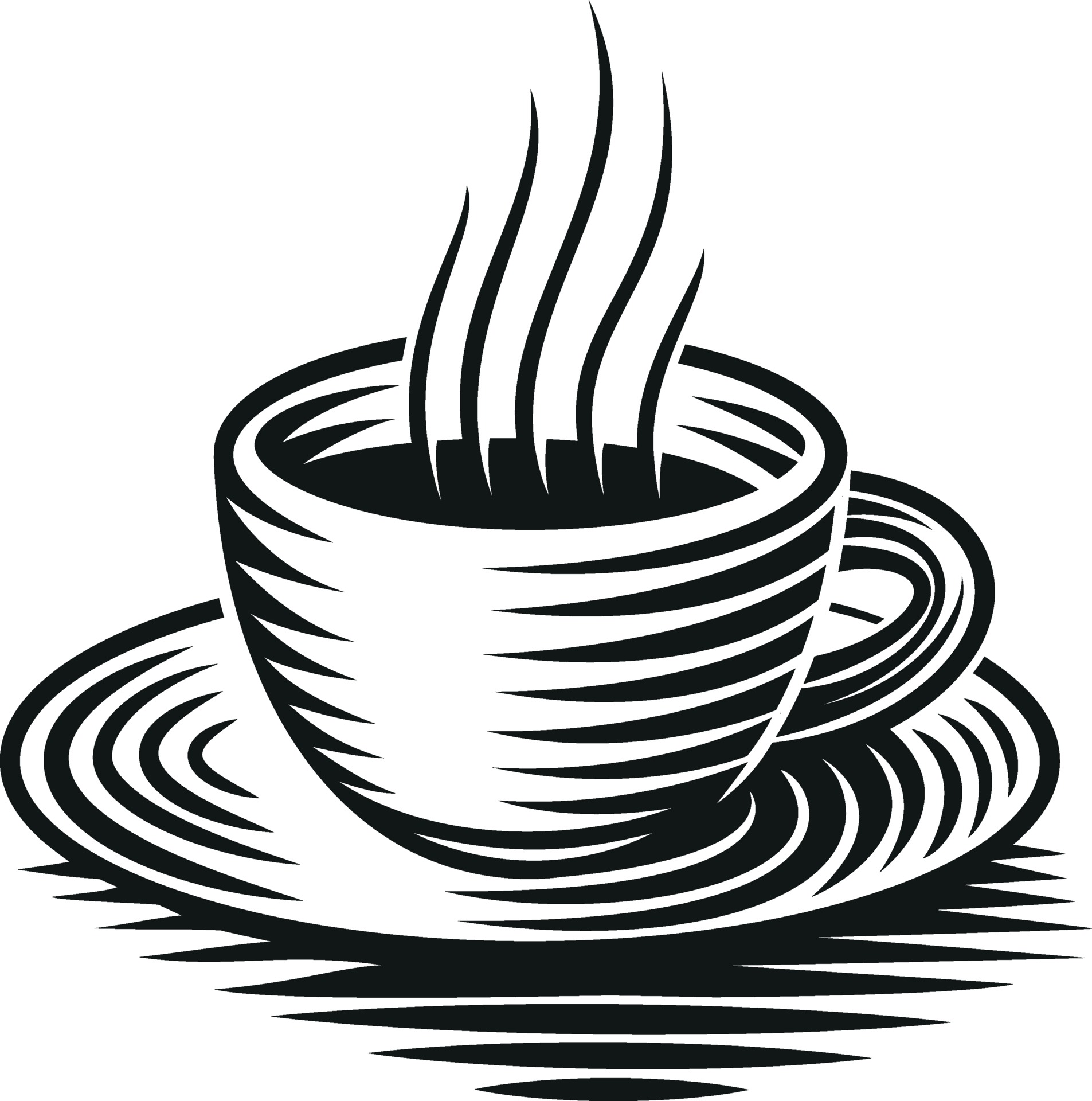 A Black And White Vector Illustration Of A Cup Of Coffee Isolated On White Background Vector Art At Vecteezy