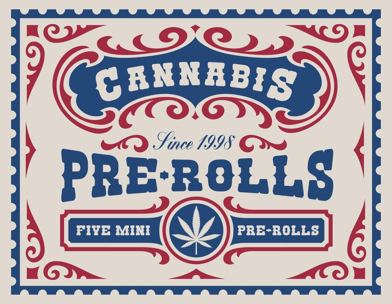 Vintage cannabis label vector