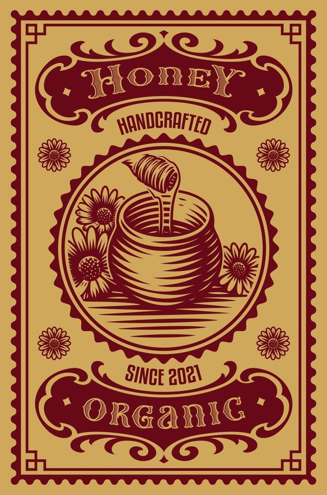 Old fashioned honey label vector