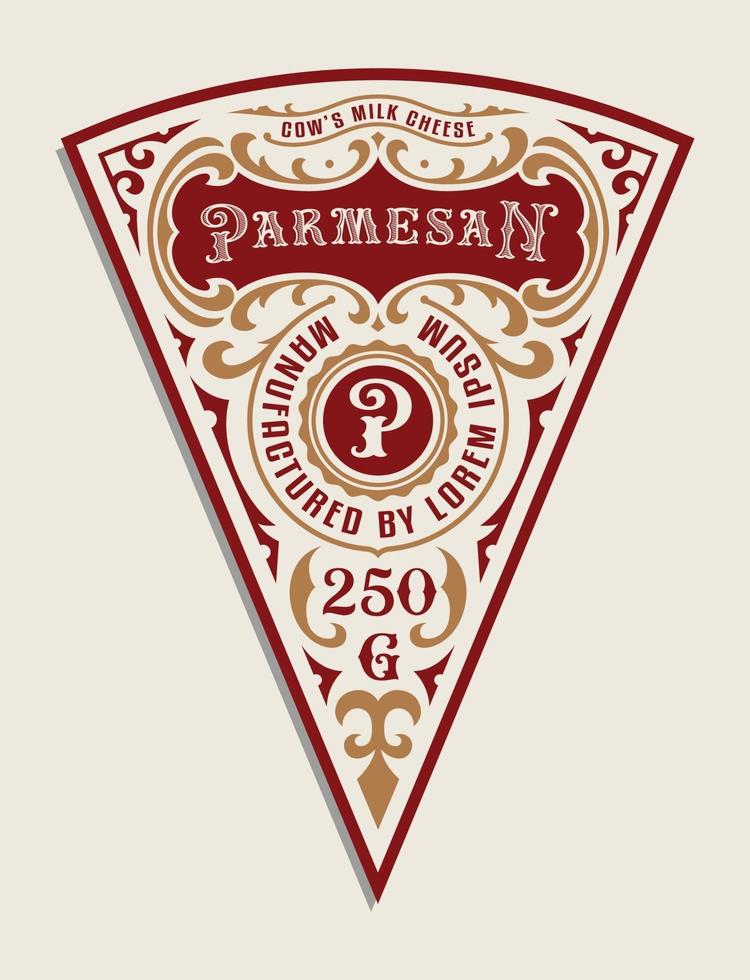 Vintage cheese label template vector