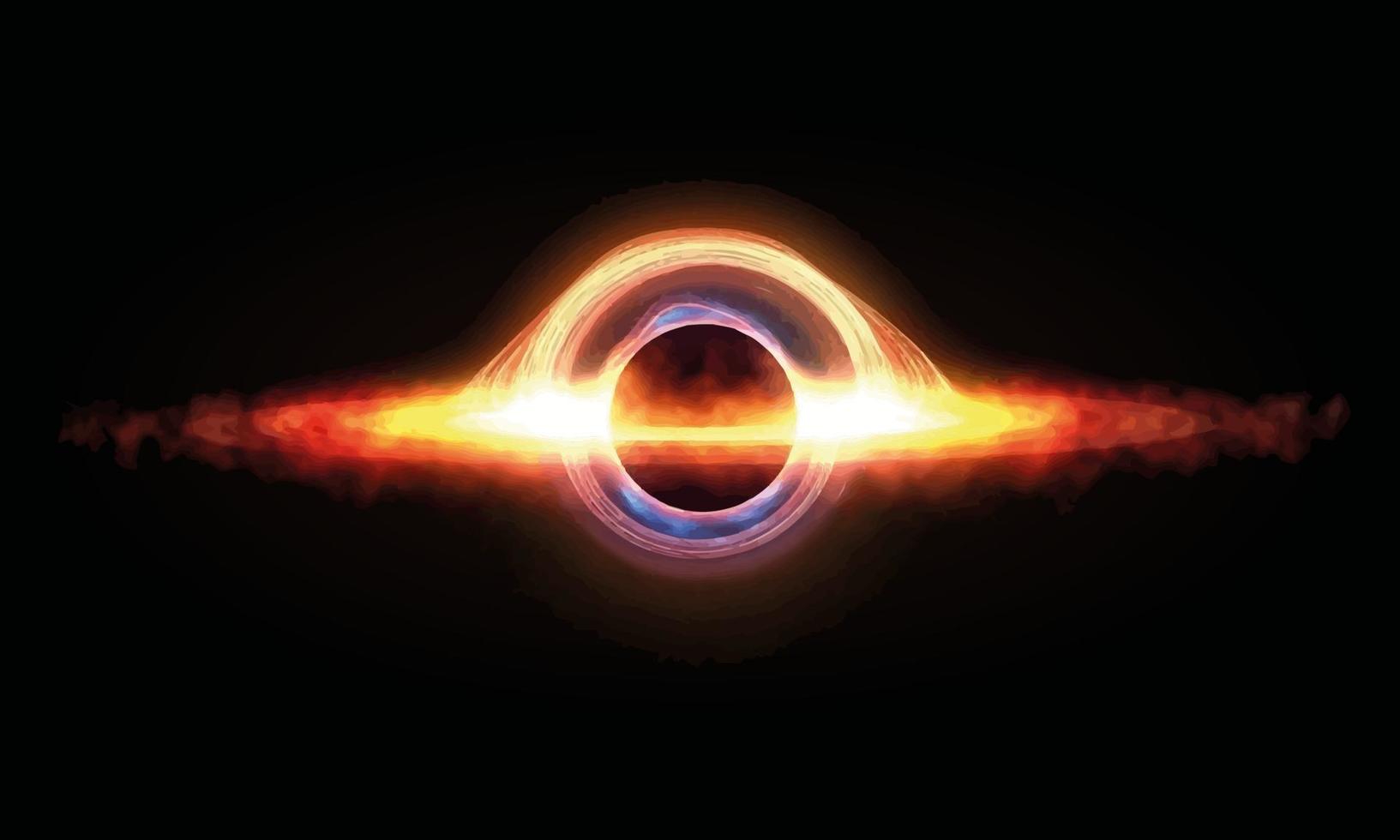 Black hole with singularity and event horizon vector illustration