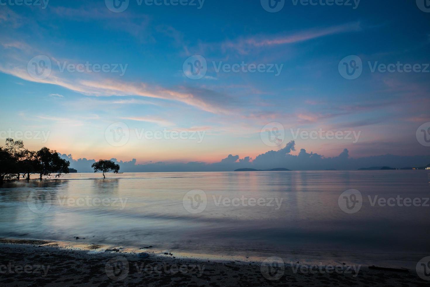 Beautiful sunrise over the ocean photo