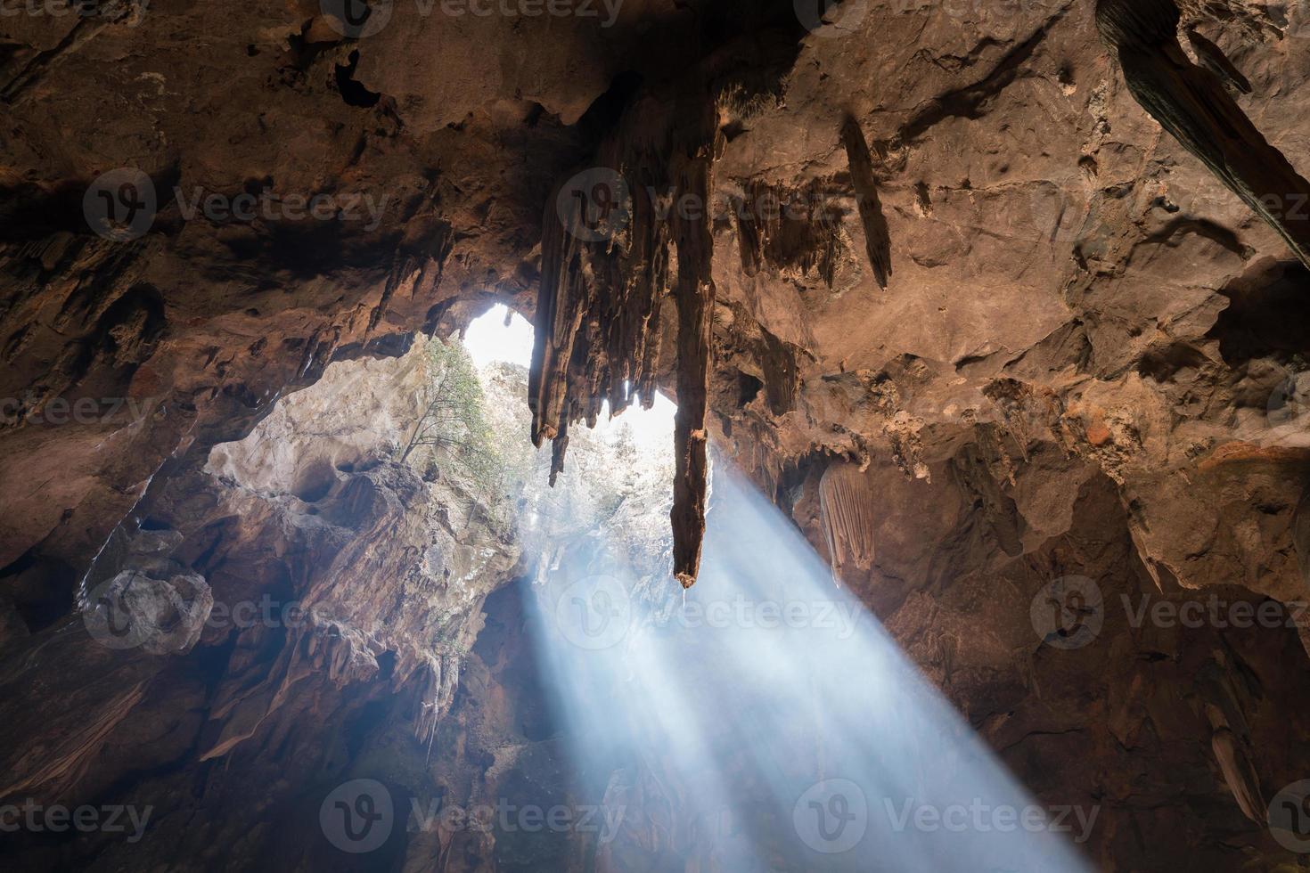 Sunlight through a cave photo