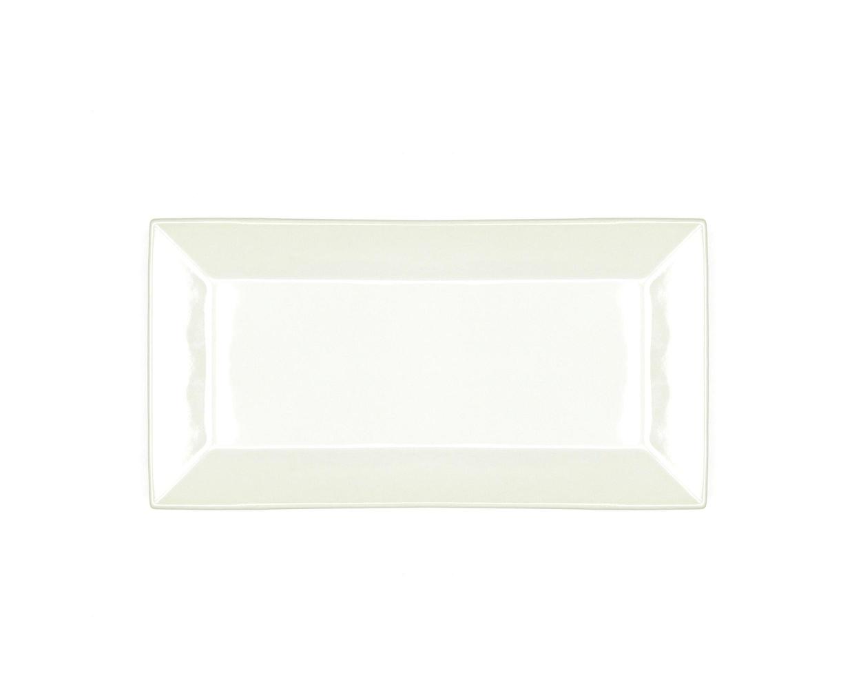 White rectangular plate on white photo