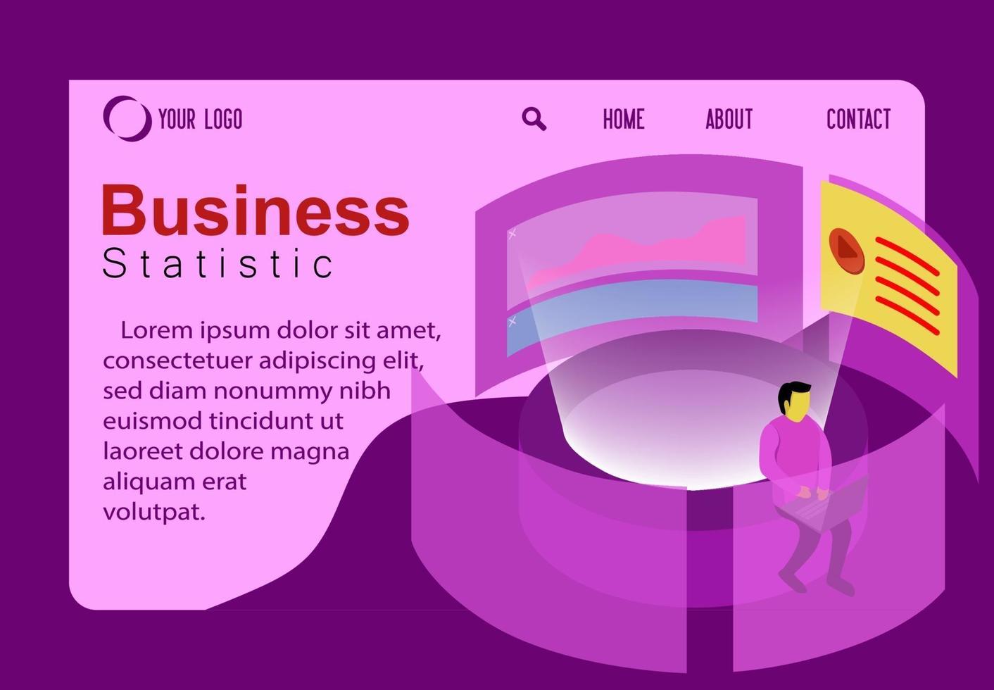 statistic business Vector isometric concept