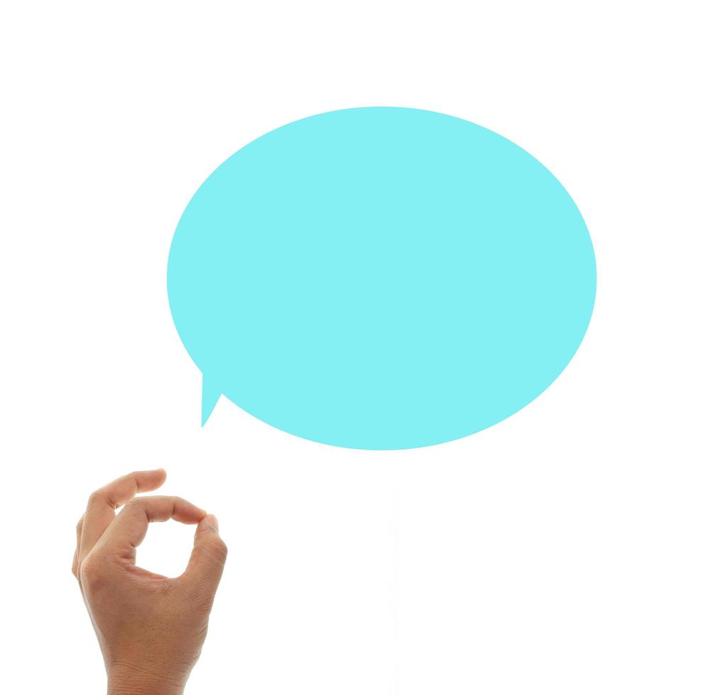 OK hand sign with speech bubble photo